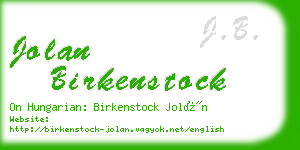 jolan birkenstock business card